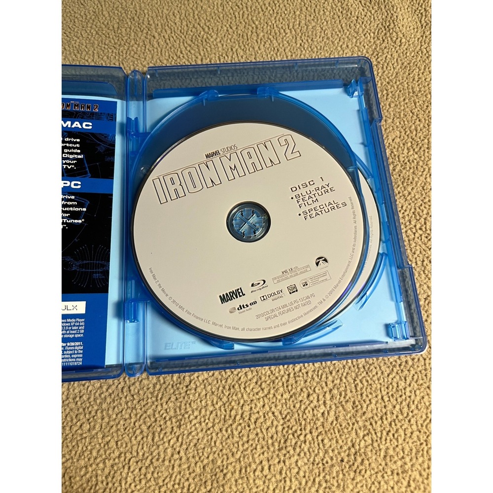 Iron Man 2 Blu-ray DVD Digital Copy 3-Disc Combo Pack Marvel Studios Slipcover - Picture 7 of 8